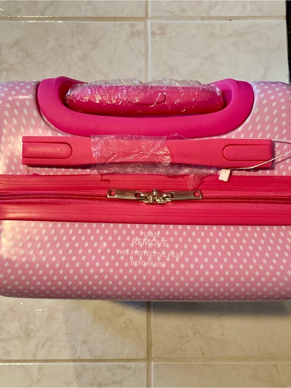NWT Hello Kitty and Friends Pink Polka Dot Kids Rolling Suitcase